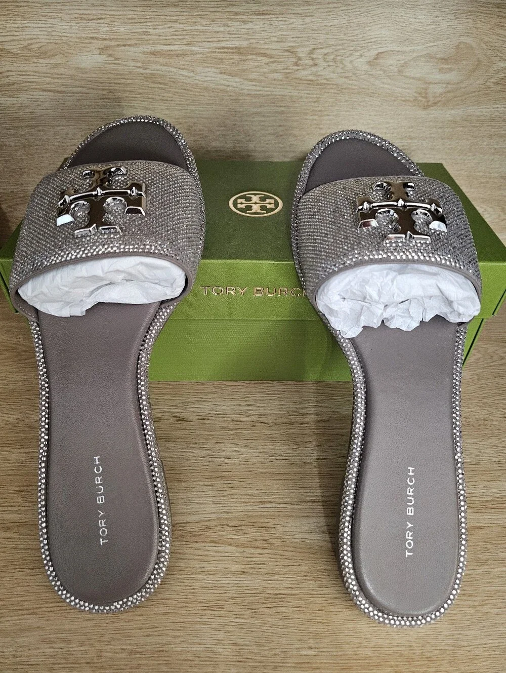 Tory Burch Everly Slide Dark Clay. Size 9